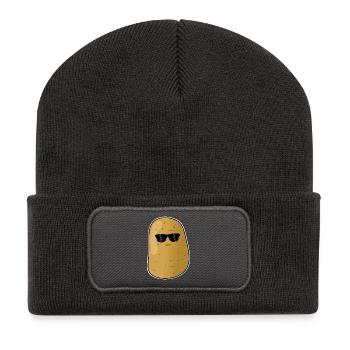 Pomme de terre fraîche - Beanie recyclé à patch - charbon - Devant