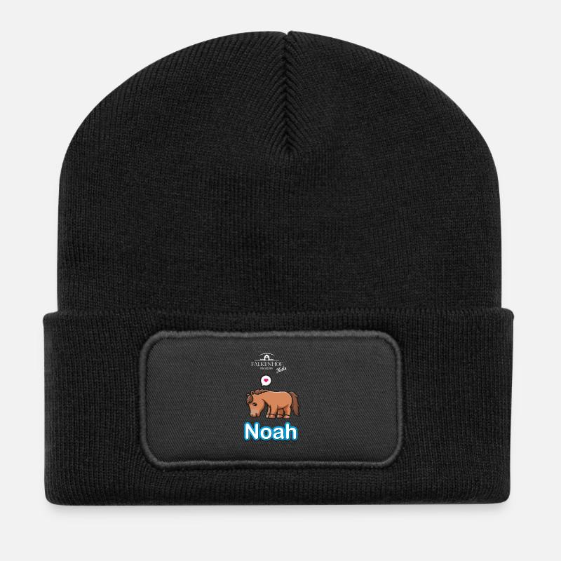 Falkenhof Noah Comic Horse - Recycled Patch Beanie - black