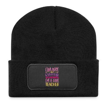 Cool Teacher – Funny Gift for Teachers - Recycled Patch Beanie - black - Front