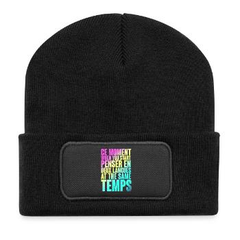 COOL SAYING FOR MULTILINGUALS, INTERNATIONAL - Recycled Patch Beanie - black - Front