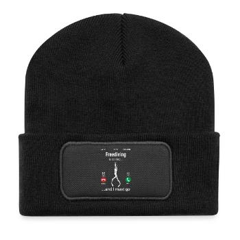 Freediving Is Calling And I Must Go Funny Design - Recycled Patch Beanie - black - Front