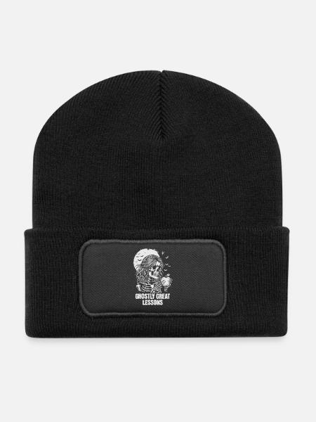 Funny Teacher Skeleton Halloween Classroom - Recycelte Patch Beanie - Schwarz