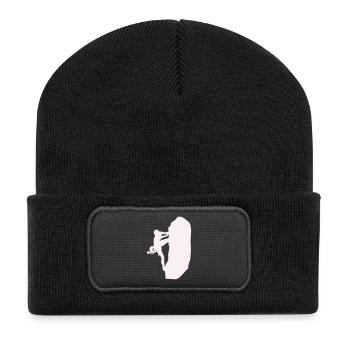 klettern_bergsteigen_silhouette- - Recycled Patch Beanie - black - Front