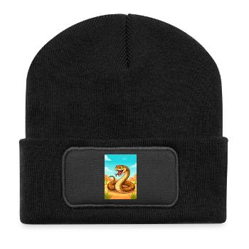 Taipan intérieur – le serpent le plus meurtrier d’Australie - Beanie recyclé à patch - noir - Devant