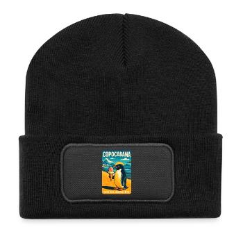 Copocabana Pinguin Rio Poster - Recycelte Patch Beanie - Schwarz - Vorne