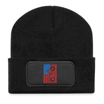 Drapeau du VTT des États-Unis - Beanie recyclé à patch - noir - Devant