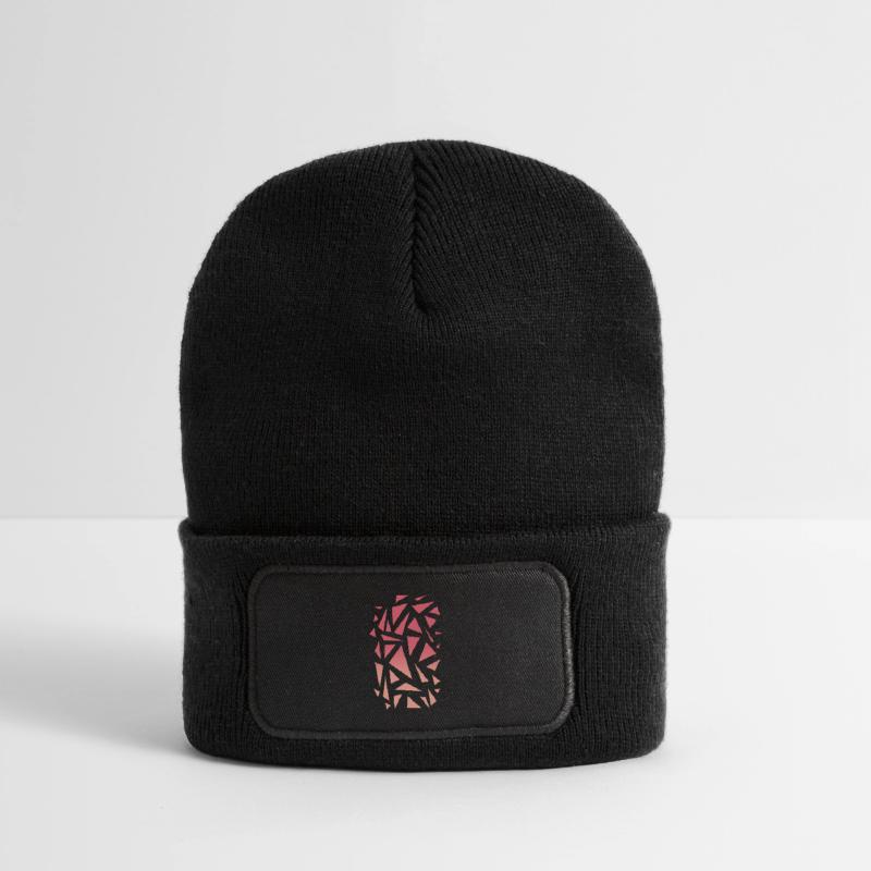 Triangle Pattern - Pink Gradient Recycled Patch Beanie