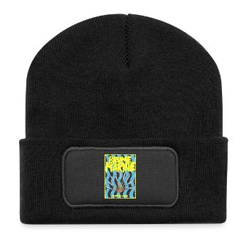 Marine mist and sardine fan - Recycled Patch Beanie - black - Front