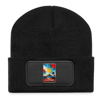 Philippines Flags Design - Recycled Patch Beanie - black - Front