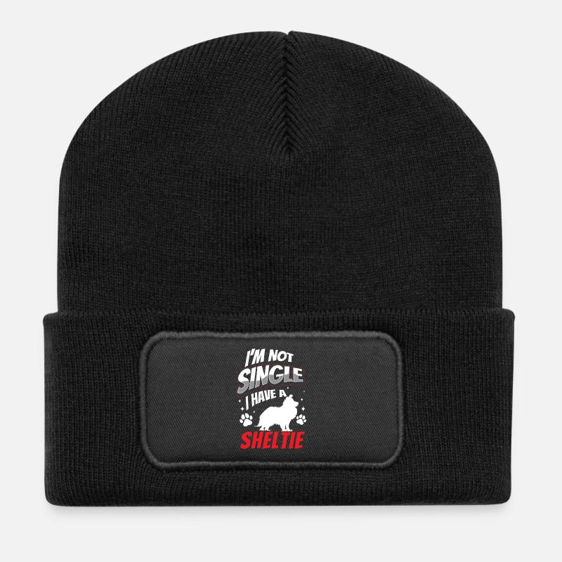 Sheltie nicht single Shetland Sheepdog - Recycelte Patch Beanie - Schwarz