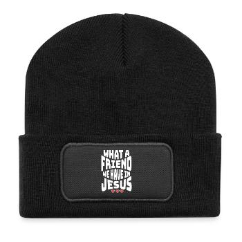 What A Friend We Have In Jesus Faith Hope - Recycled Patch Beanie - black - Front