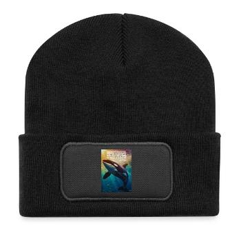 Orca Unterwasser Hoffnungsvers - Recycelte Patch Beanie - Schwarz - Vorne