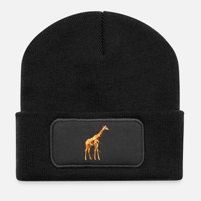 Giraffe_2 - Beanie recyclé à patch - noir