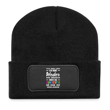 Ni patience, ni crayons de couleur – sarcasme - Beanie recyclé à patch - noir - Devant