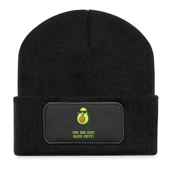 Avocado with sunglasses – good fat - Recycled Patch Beanie - black - Front