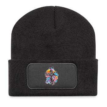 Foi et espérance – Croisement avec des papillons - Beanie recyclé à patch - charbon - Devant