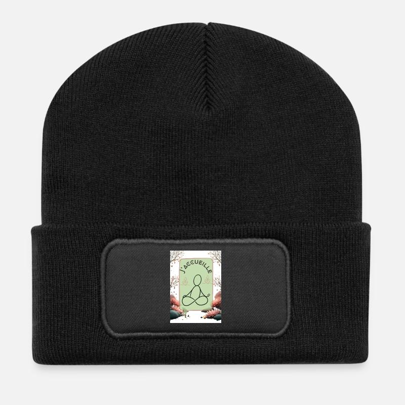 Begrüßungsflöte - Recycelte Patch Beanie - Schwarz