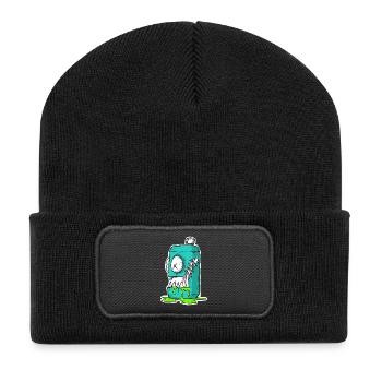 Monster Dose Cartoon Comic - Recycelte Patch Beanie - Schwarz - Vorne