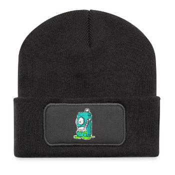 Monster Dose Cartoon Comic - Recycelte Patch Beanie - Dunkelgrau - Vorne
