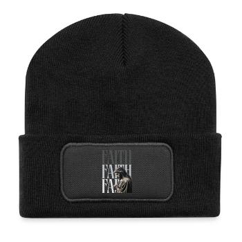 Glaubenslicht Gebet Portrait Glaube macht Hoffnung - Recycelte Patch Beanie - Schwarz - Vorne