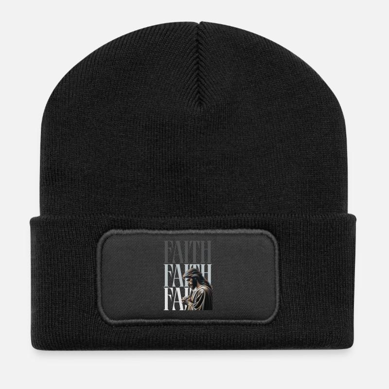 Glaubenslicht Gebet Portrait Glaube macht Hoffnung - Recycelte Patch Beanie - Schwarz