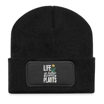 Cadeaux pour les jardins et les amoureux des plantes - Beanie recyclé à patch - noir - Devant