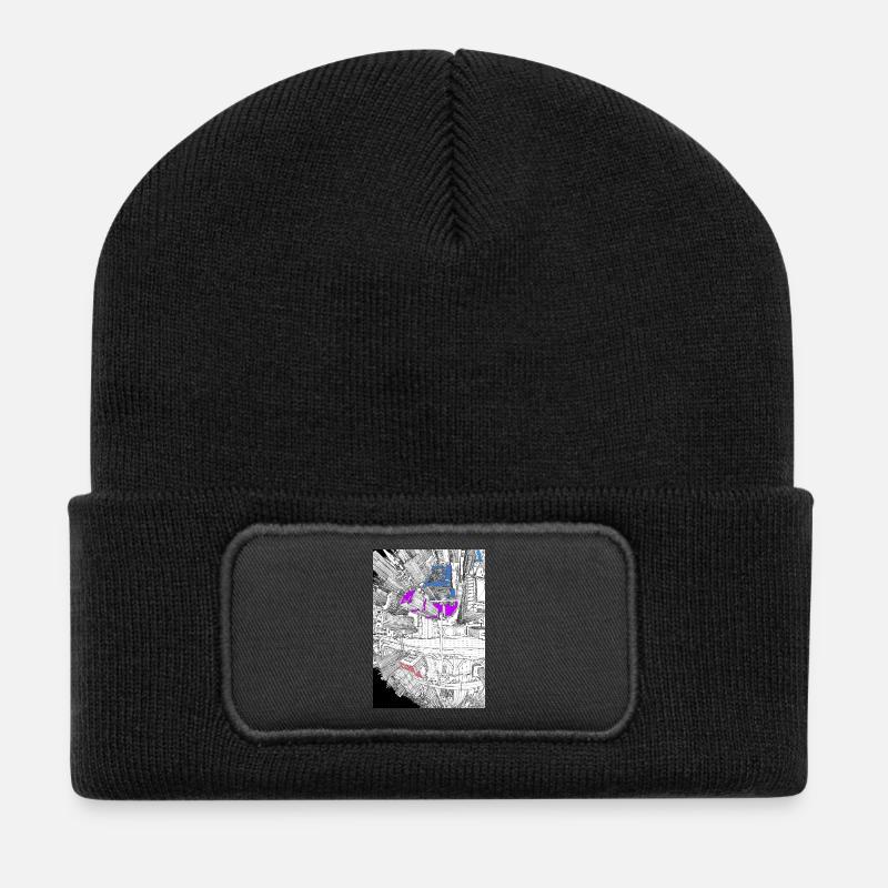 Fish Eye Skyscrapers - Recycled Patch Beanie - black