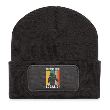 DJ Outfit Geschenke - Recycelte Patch Beanie - Dunkelgrau - Vorne