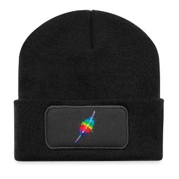 Katana Splash Art - Japanese Swords Samurai Art - Recycled Patch Beanie - black - Front