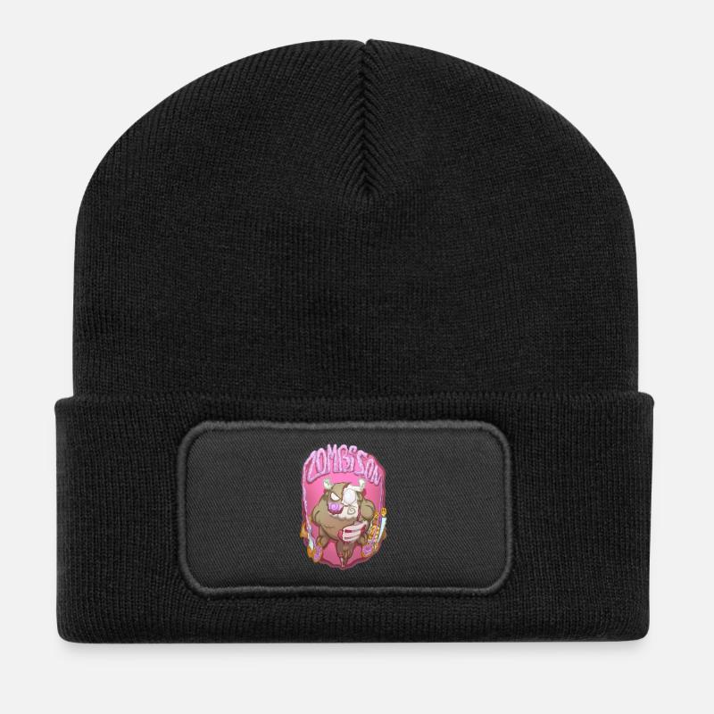 Zombison 3 - Recycelte Patch Beanie - Schwarz