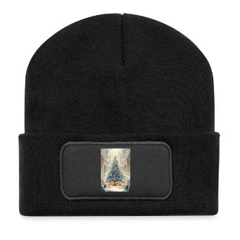 Aurora Blue Christmas Cathedral - Recycled Patch Beanie - black - Front