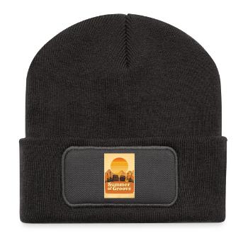 Groovy Seventies Sunset with Festival Energy - Recycled Patch Beanie - dark grey - Front