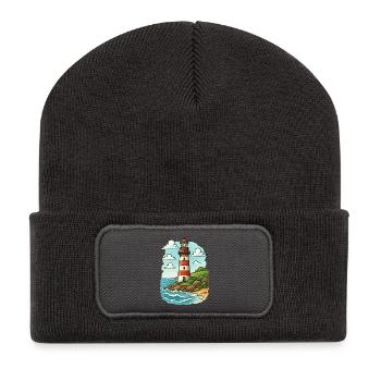 Lighthouse on the coastal path - Recycled Patch Beanie - dark grey - Front