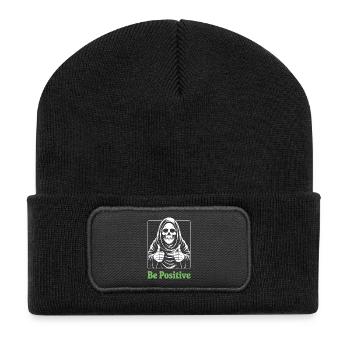 Soyez positif, Faucheuse - Beanie recyclé à patch - noir - Devant