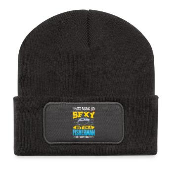 Pêcheurs Poissons Dictons Pêcheurs Pêcheur Drôle de pêcheur - Beanie recyclé à patch - charbon - Devant
