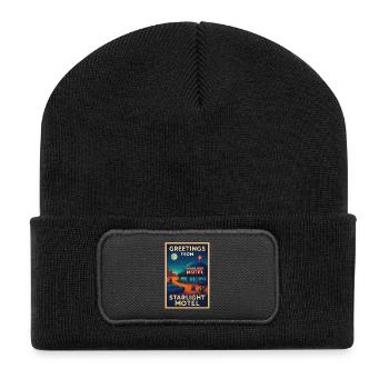Starlight Motel Neon Desert Poster - Recycelte Patch Beanie - Schwarz - Vorne