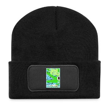 The Crocodile Weapon Word Game Graffiti Funny - Recycled Patch Beanie - black - Front