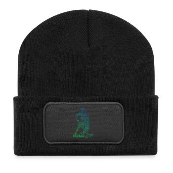 Conception vintage de floorball pour floorball - Beanie recyclé à patch - noir - Devant