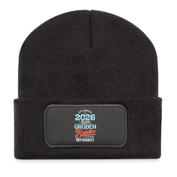 Je vais faire un bébé grossesse Big Brother 2026 - Beanie recyclé à patch - charbon - Devant