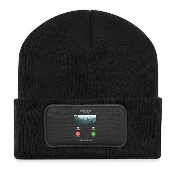 Le Montana m’appelle et je dois partir en voyage rétro dans la nature - Beanie recyclé à patch - noir - Devant