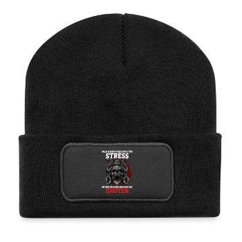 The main reason for stress is daily contact - Recycled Patch Beanie - black - Front
