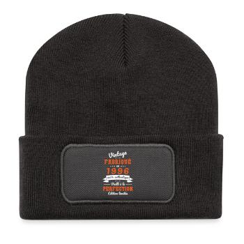 1996 – Vintage – Perfekt gereift - Recycelte Patch Beanie - Dunkelgrau - Vorne