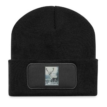 Rentiere Rentier - Recycelte Patch Beanie - Schwarz - Vorne