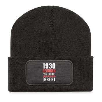 1930 Né – 96 ans mûri à la perfection - Beanie recyclé à patch - charbon - Devant