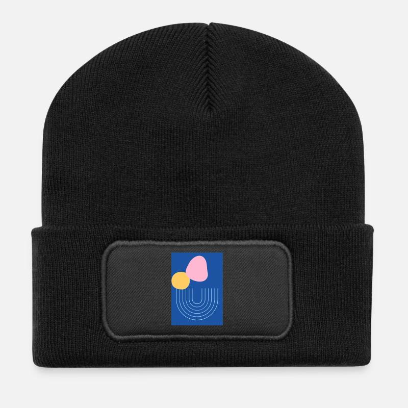 abstrakt - Recycelte Patch Beanie - Schwarz