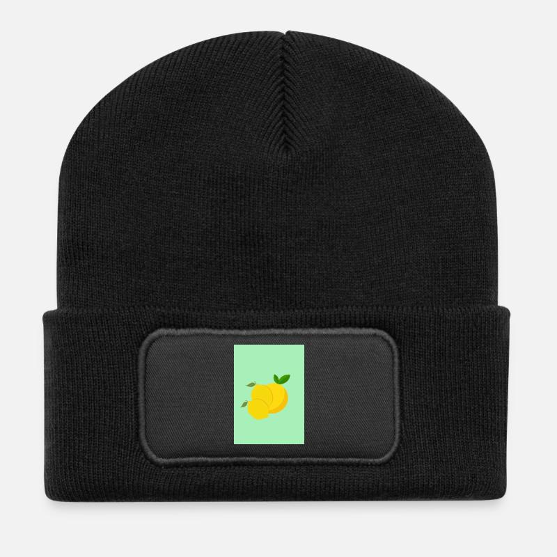 Zitronen - Recycelte Patch Beanie - Schwarz