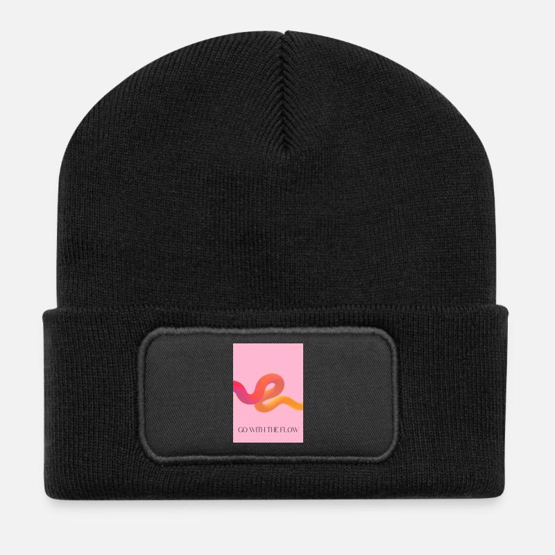 Mit dem Strom schwimmen - Recycelte Patch Beanie - Schwarz