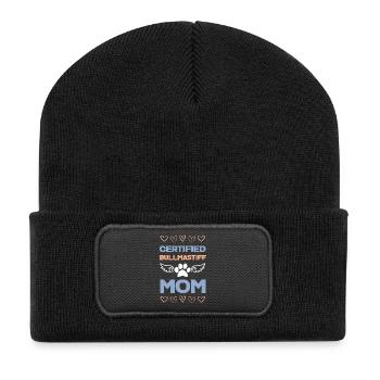 Bullmastiff Mama Zertifiziert - Recycelte Patch Beanie - Schwarz - Vorne