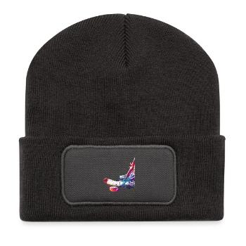 Joueurs de hockey #hockey #sport - Beanie recyclé à patch - charbon - Devant