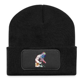 Fencing sport art #fencing #sport - Recycled Patch Beanie - black - Front